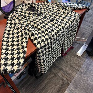 Coldwater Creek Black & Ivory Houndstooth Coat | Women’s Size W24